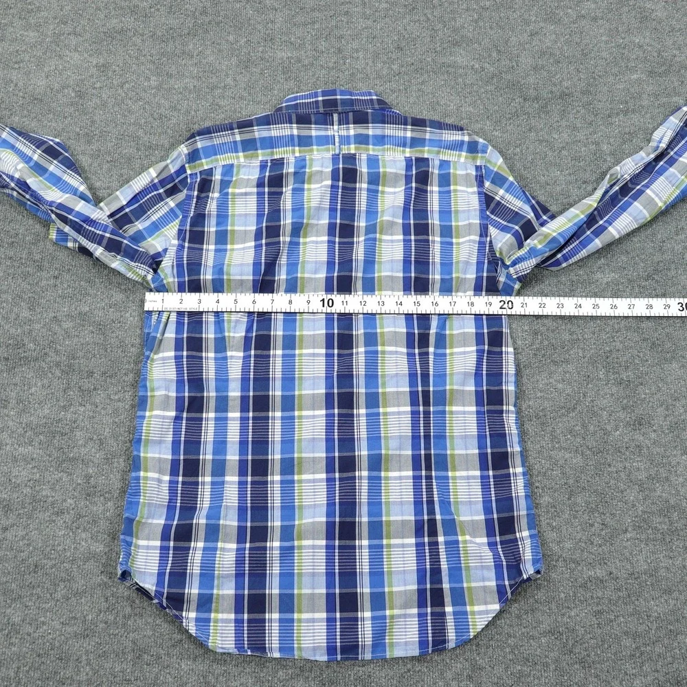 Banana Republic Shirt Mens Large Blue Plaid Long Sleeve Button Up Slim Fit